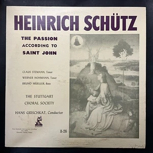 Schutz, The Passion According To Saint John, Stuttgart Choral Soc Vinyl LP, VG+ - Picture 1 of 4