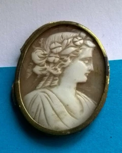 Ancien Camée Coquillage Profil à Sertir - Imagen 1 de 2