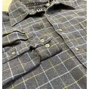 GAP Men’s Long Sleeve Plaid Flannel Jacket Thick Cotton Button Up Large - Picture 1 of 3