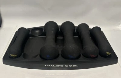 Gold's Gym WGGDBK12  Dumbbell Set with Storage Tray 5pc Hand Weights 3 5 8 - Image 1 of 4