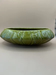 California Pottery Planter MCM Green Oval Vase Bulb Pot 11" USA 1002 - Picture 1 of 7