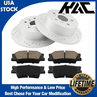 Rotores traseros perforados + pastillas de freno para Toyota Avalon Camry Lexus ES350 2013-2017 Foto 1 de 4