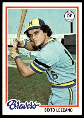 1978 Topps #595 Sixto Lezcano Milwaukee Brewers Baseball - Image 1 of 2