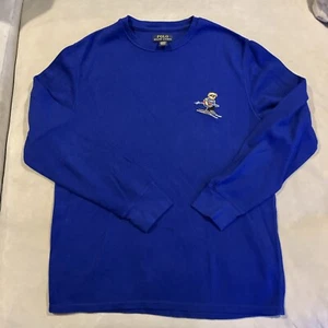 Polo Ralph Lauren - Long Sleeve Waffle Knit Thermal Shirt - Embroidered Bear - L - Picture 1 of 4
