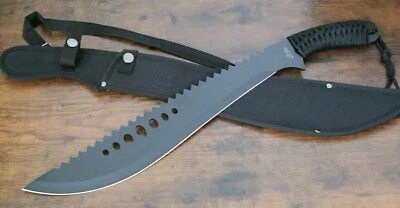 21” Machete Black Medium Size Sawback Full Tang Sharp Heavy Duty Back Sling - Image 1 of 4