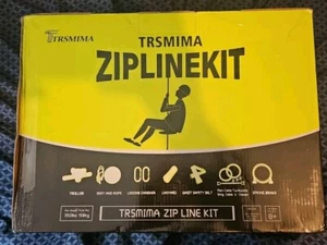 Trsmima 150 ft Zip Line Kit 100% Rust Proof W/ Safety Harness 350lb Limit - Picture 1 of 5