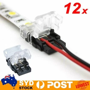 12X NEW 10MM RGB SNAP CONNECTOR 2 PIN WIRE WATERPROOF LED STRIP SOLDERLESS LIGHT - Picture 1 of 7