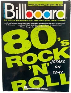 BILLBOARD 1980s ROCK N ROLL MUSIC GUITAR CHORDS PIANO BOOK 50 SONGS, HAL LEONARD - Picture 1 of 6