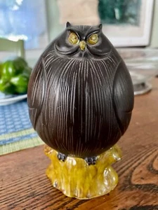 Estatua de búho embrujado estilizada grasa cerámica de 6,5" MCI JAPÓN MCM - Imagen 1 de 3