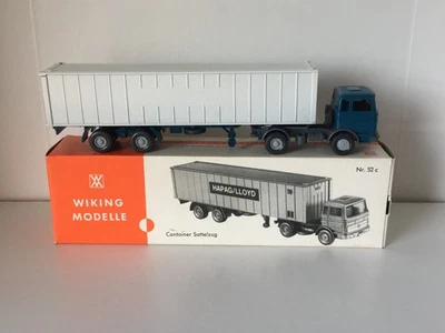 Wiking Mercedes-Benz Semi-Truck Unmarked Container 1:87 HO Scale Made in Germany - Image 1 of 4