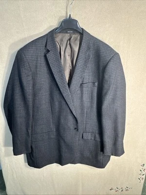 Joseph & Feiss Gold 56L Executive Fit Brown Windowpane Plaid Tweed 100% Wool 2BN - Image 1 of 4