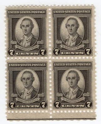 Scott #712 George Washington Block of 4 Stamps - MNH #3 - Image 1 of 2