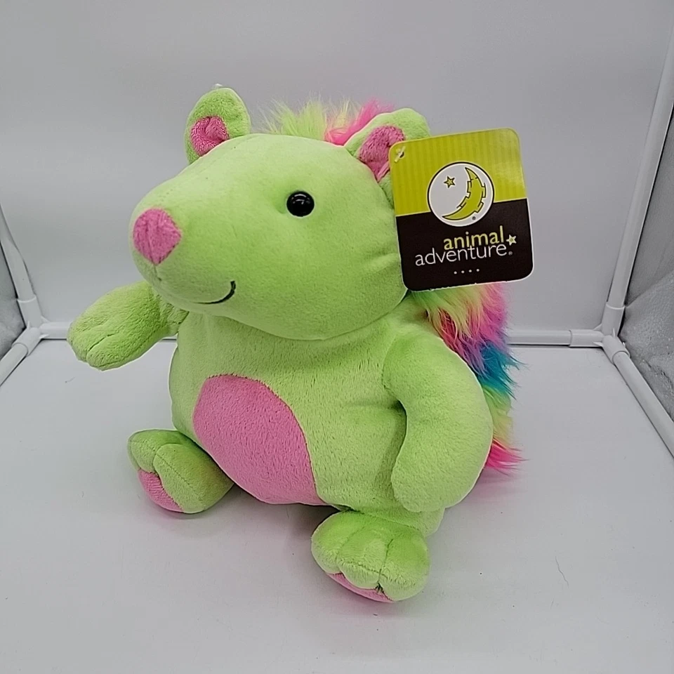 Animal Adventure Green Rainbow Hedgehog 11" Plush Porcupine Stuffed Animal Toy - Image 1 of 4