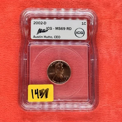 2002 D PENNY LINCOLN MEMORIAL CENT ICG MS69 RD - Image 1 of 4