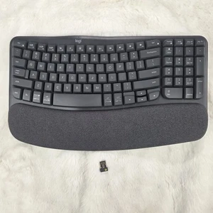 Logitech Wave Keys YR0096 Ergonomic Wireless bluetooth Keyboard With Palm Rest - Picture 1 of 8