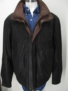 Gorgeous SCULLY 2-tone brown/black leather bomber Harrington jacket XXL Mint U39 - Picture 1 of 13