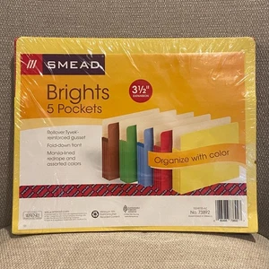 Smead Brights Bolsillos para Archivos Tamaño Carta Colores Surtidos Paquete de 5 (73892) - ¡NUEVO! - Imagen 1 de 4