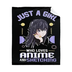 Microfiber Flannel Throw Blanket Just A Girl Who Loves Anime and Sketching Su... - Picture 1 of 7
