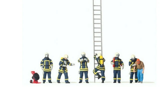 NEW HO Preiser Figures 10765 Firemen / Firefighters with Rescued Man - Image 1 of 1