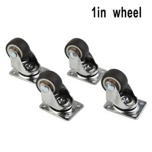 4pcs Mini Small Casters,diameter 1 Inch 25mm TPE Rubber,Super Mute Wheel Kits - Picture 1 of 22
