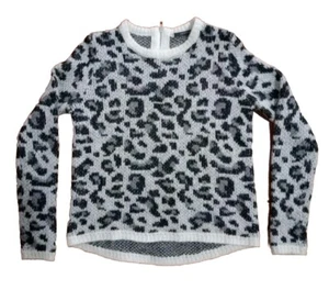 Portmans Jumper Sweater Womens S Mohair Blend Pullover Knit Animal Print Grey - Imagen 1 de 8