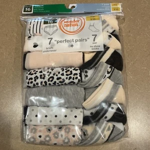 Girls LOT 7 Pairs Socks Size 4-10 & 7 Pairs Underwear Size 16 Briefs Panties New - Picture 1 of 7