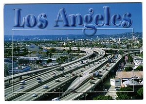 Postcard Los Angeles Santa Monica Freeway Downtown - Picture 1 of 2