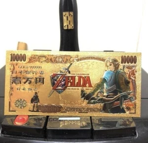 Billete coleccionable The Legend of Zelda chapado en lámina de oro de 24k - Imagen 1 de 3