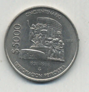MEXICO 5000 PESOS 1988 Ölindustrie KM 531 UNC - Bild 1 von 2
