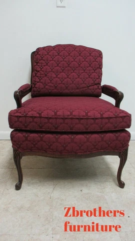Hickory White French Country Carved Living Room Arm Lounge Chair B Cover