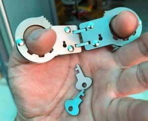 Stainless steel double lock thumb cuffs toy pressure relief cuffs - Picture 1 of 9