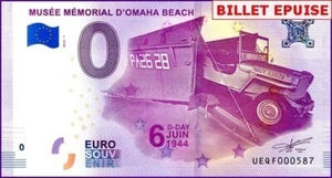 MUSEE MEMORIAL D'OMAHA BEACH / BILLET 0 € / NULL EURO-SCHEIN / UEQF 2018-1 - Picture 1 of 1