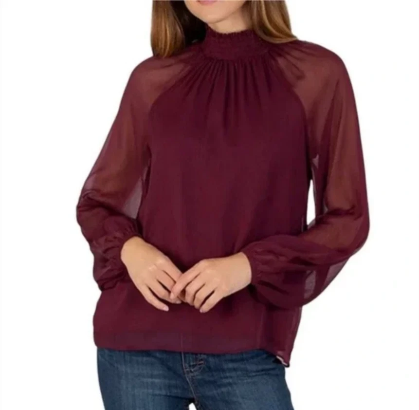 Joie Limited Edition Long Sleeve Smocked Blouse Size Medium Retail