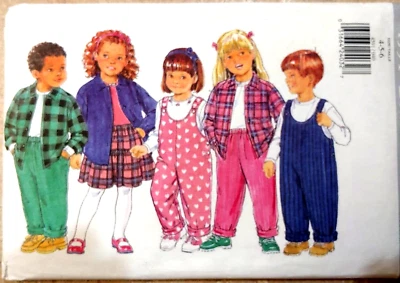 BUTTERICK 4591 boys & girls SHIRT PANTS SKIRT JUMPSUIT PATTERN SIZE Childs 4 5 6 - Image 1 of 4