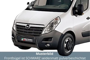 Frontbügel Edelstahl SCHWARZ für Opel MOVANO B 2010-2019 Ø63mm mit Gutachten - Bild 1 von 5
