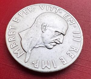 ALBANIA 10 LEK SILVER COIN MADE IN ITALY 1939 VERY FINE