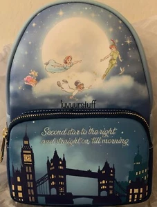 Mini Mochila Loungefly Disney Peter Pan Segunda Estrella Brilla en la Oscuridad con Etiquetas - Imagen 1 de 3