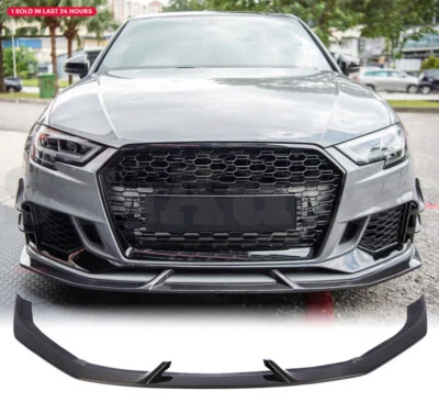 Parachoques delantero alerón divisor fibra de carbono real para Audi RS3 sedán 2017-2020 Foto 1 de 4