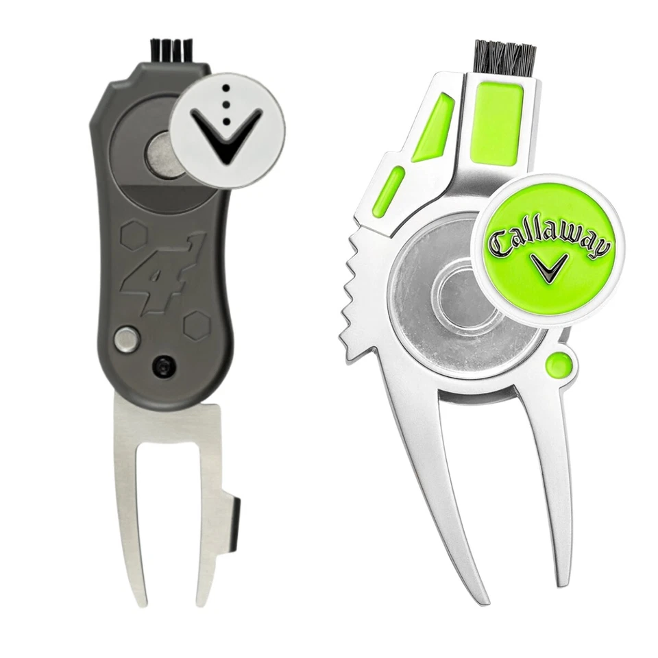 Callaway Divot Tool Pitch Mark Repairer - 4 in 1 mit magnetischem Golfball Marker
