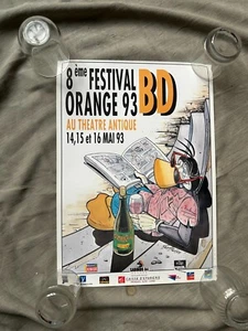 SOKAL CANARDO AFFICHE 8e FESTIVAL BD ORANGE 1993 30 x 42 cm EXCELLENT ÉTAT - Photo 1 sur 4
