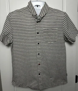 Volcom Modern Fit Button Down Short Sleeve Striped Shirt- Men's Large - Picture 1 of 4