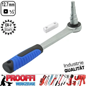 Durchsteck Ratsche 1/2" Umsteck Knarre Klempner Sanitär Heizung Stufen Schlüssel - Bild 1 von 7