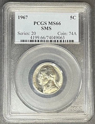 1967 SMS Jefferson Nickel PCGS MS-66, Buy 3 Items, Get $5 Off!! Cover