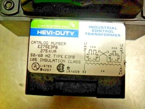 Trasformatore di controllo industriale HEVI-DUTY E275E3PB nuovo senza scatola .275 kva - Foto 1 di 5