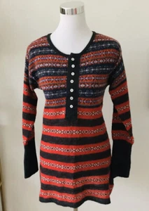 Free People Women’s Wool Blend Sweater Size M Long Sleeve Striped Geometric - Picture 1 of 10