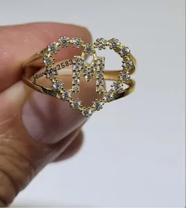 1CT Simulated Diamond Women's Custom Initial Letter In Heart Ring 925 Silver - Picture 1 of 5
