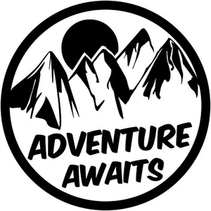 Adventure Awaits Patch 5" Adesivo Decalcomania Vinile Escursioni all'aperto Esplora Wanderlust - Foto 1 di 26