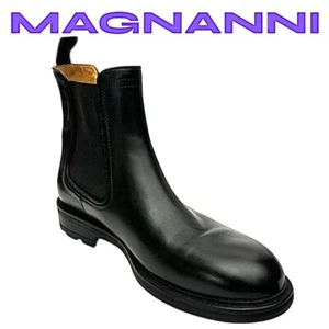 Magnanni Mens Chucka Boots Black Leather Size 10.5 US EU 43.5 New - Picture 1 of 9