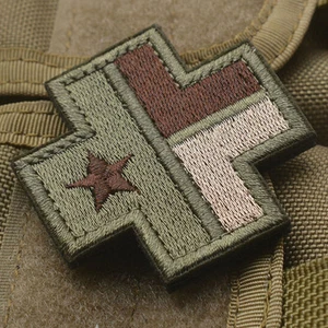 MEDIC CROSS TEXAS STATE FLAG US Tactical EMBROIDERED BADGE 3D ARMY PATCH - Picture 1 of 6