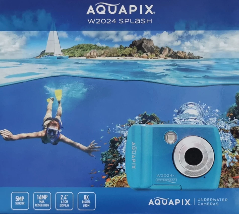 Easypix W2024"Splash" Digitalkamera 16 Megapixel  Blau  Unterwasserkamera OVP - Bild 1 von 1